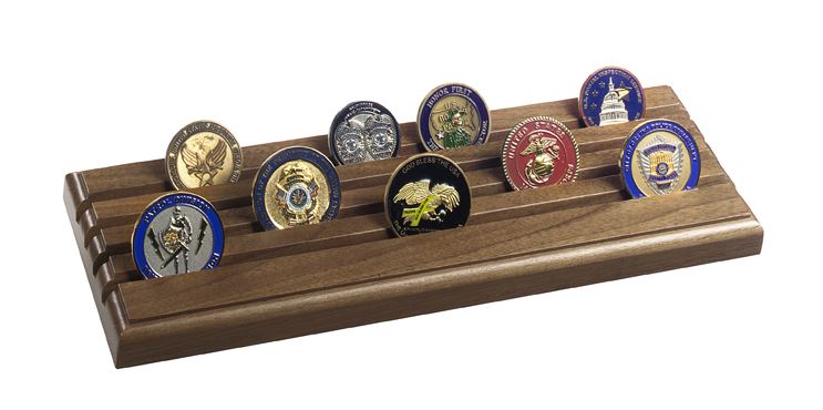 Challenge Coin Rack - Shell Casing 4-Row Coin Display